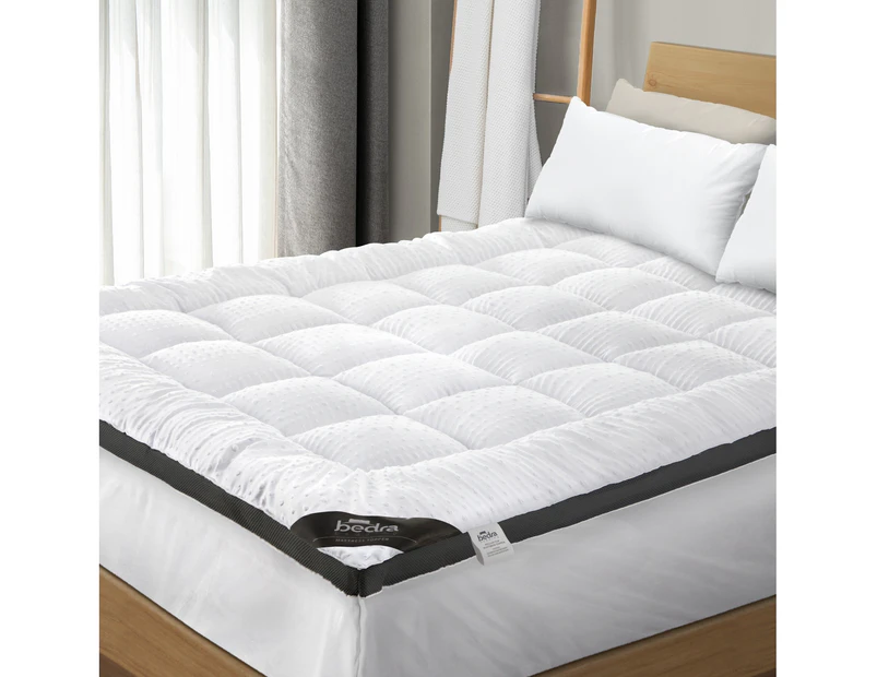 Bedra King Single Mattress Topper 5cm Microfibre Protector With Airflow Mesh Design