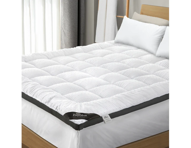 Bedra Double Mattress Topper 5cm Microfibre Protector With Airflow Mesh Design