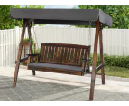 ALFORDSON Swing Chair Outdoor Furniture Wooden Garden Patio Canopy Charcoal XL