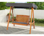 ALFORDSON Swing Chair Outdoor Furniture Wooden Garden Patio Bench Canopy Teak