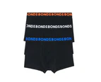 12 X Bonds Mens Everyday Trunk Underwear Black Multi Undies Cotton/Elastane - Black