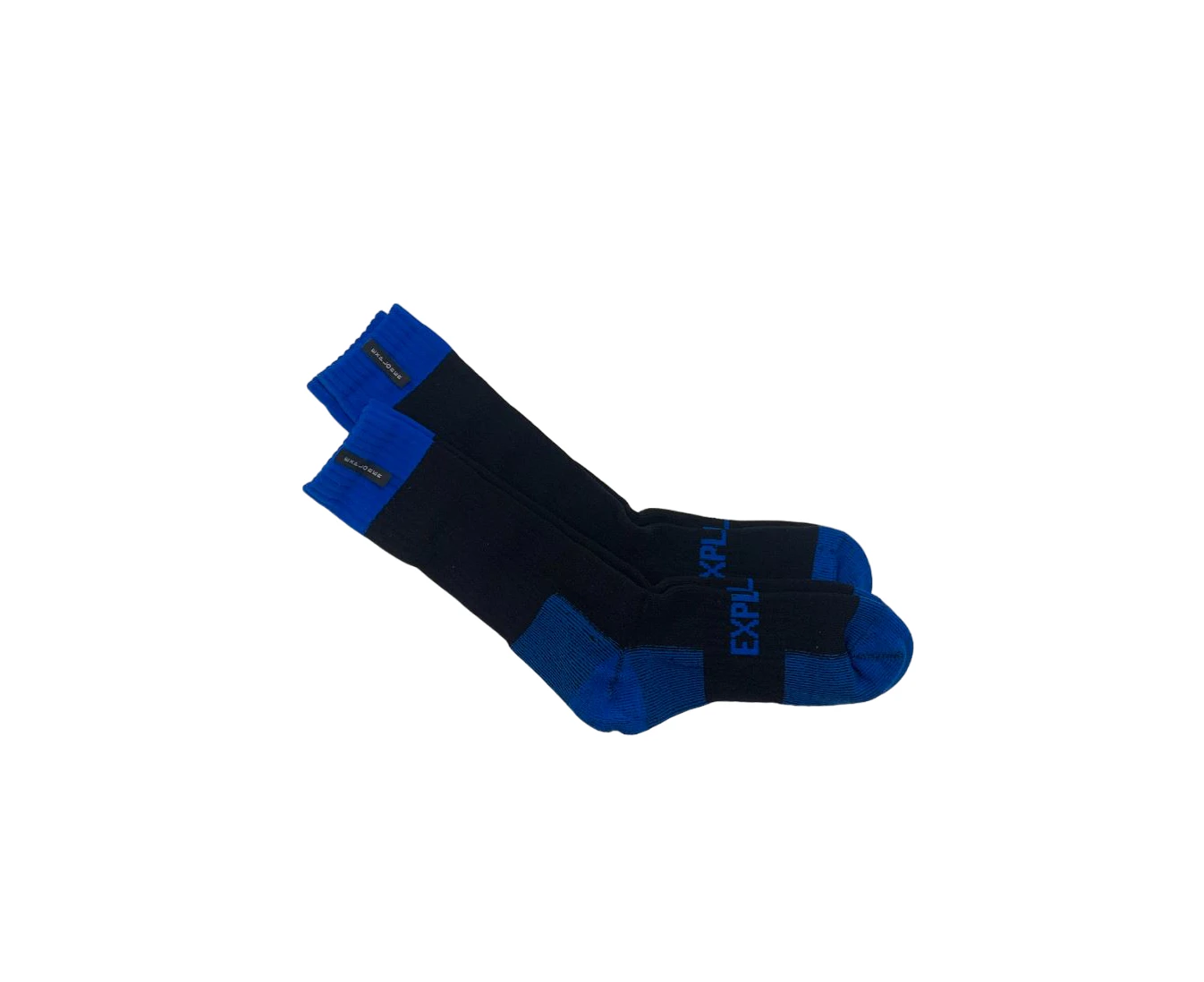 Men 8 x Bonds Explorer Tough Work Socks Black/Blue Cotton Comfortable Crew Cotton/Elastane/Viscose - Black/Blue