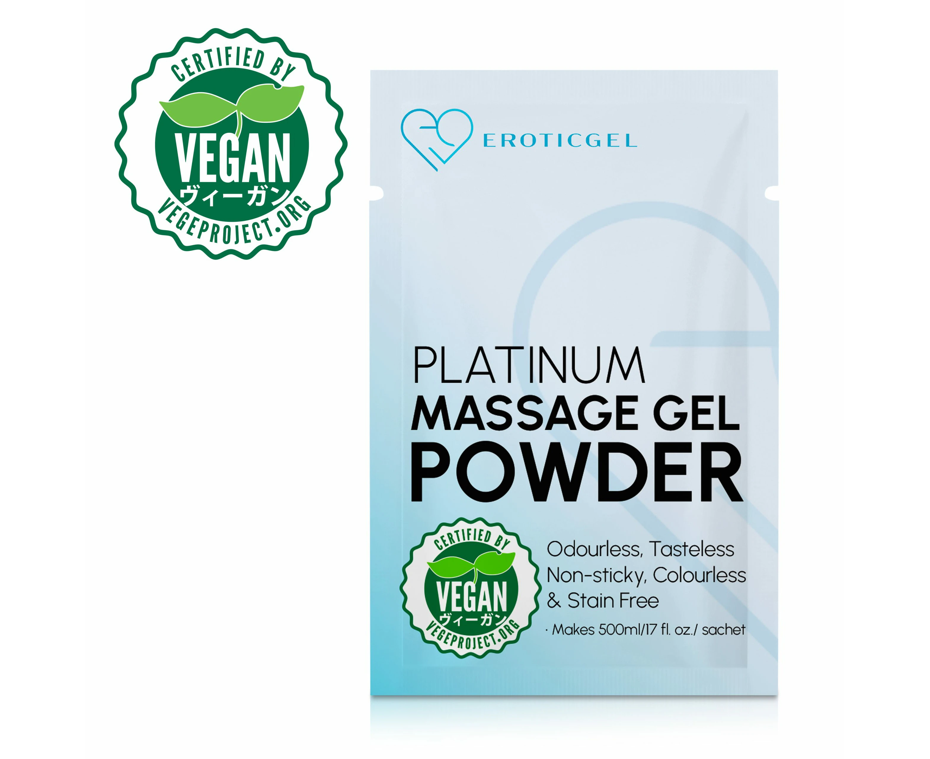 Eroticgel Platinum Massage Gel Powder 5g - Travel Pack - Vegan Pack of One