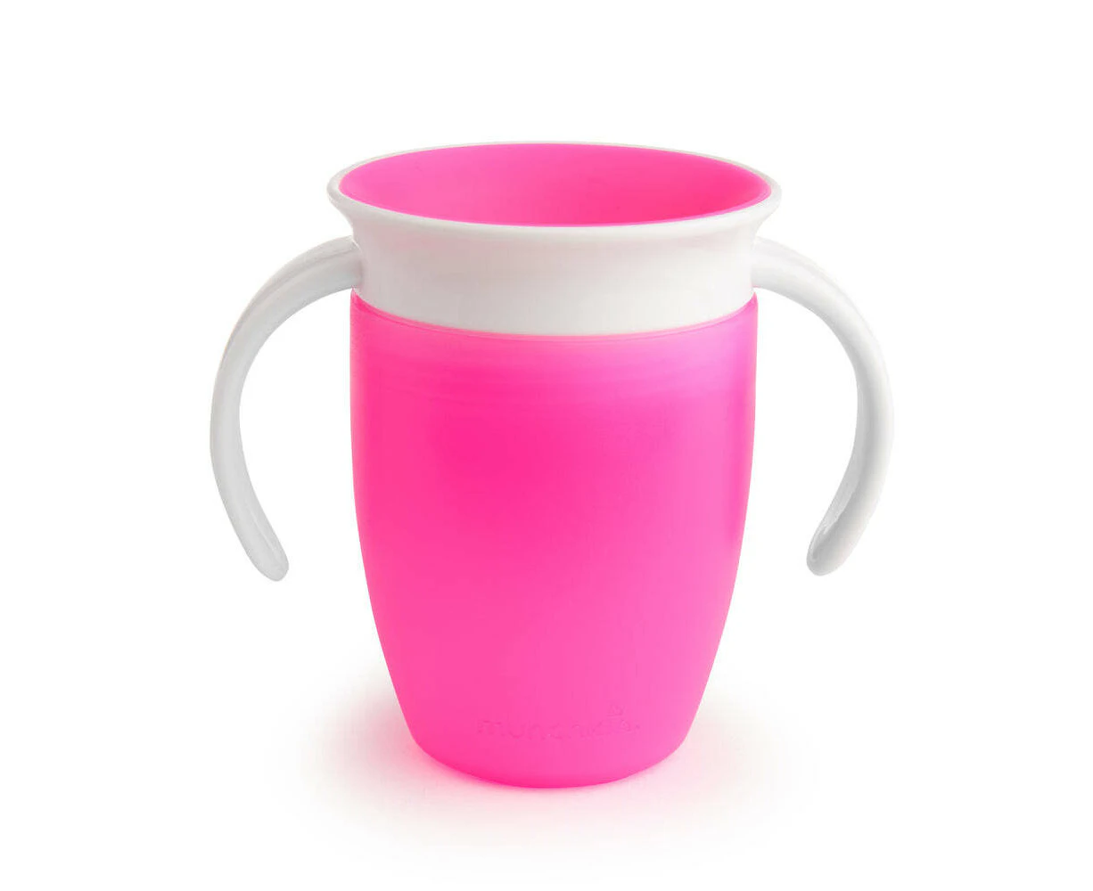 Munchkin 7oz/200ml Miracle 360deg Baby/Toddler Anti-Spill Trainer Cup Pink 6M+