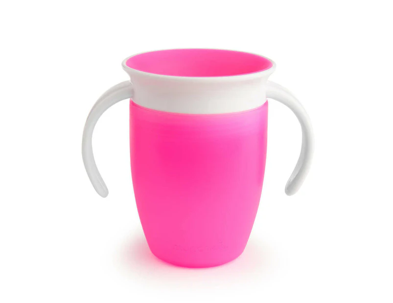 Munchkin 7oz/200ml Miracle 360° Baby/Toddler Anti-Spill Trainer Cup (Pink) 6M+