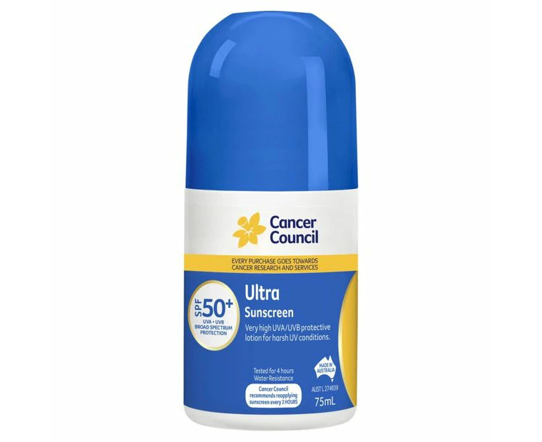 Cancer Council SPF 30+ Ultra Sunscreen 75ml Roll-On