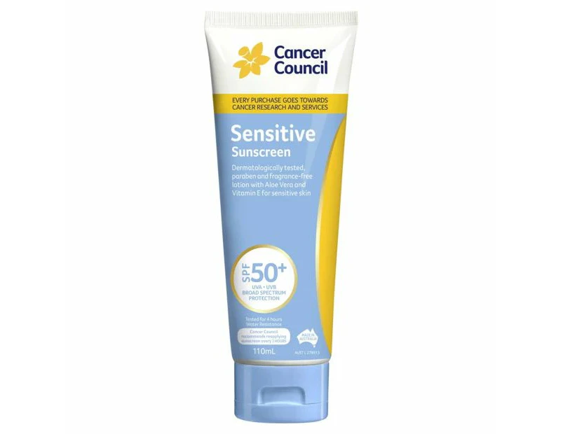 Cancer Council Sensitive Sunscreen SPF50 - 110ml - Green
