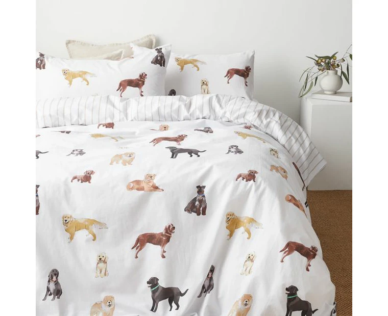 Target Sunny Dog Quilt Cover Set - White