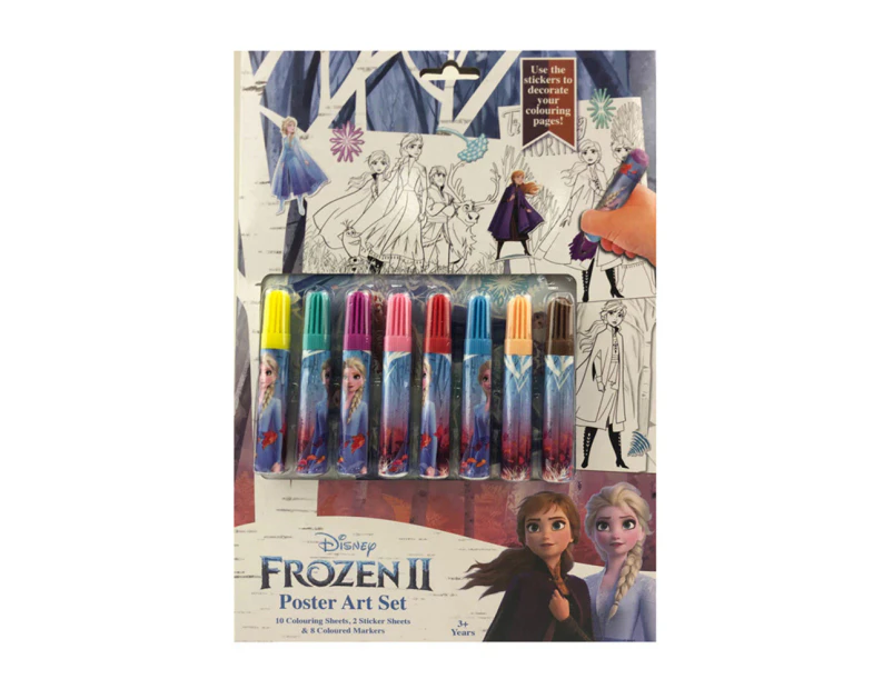 Disney Frozen 2 Poster Art Colouring Sheet Kids/Children Craft Activity Set 3y+