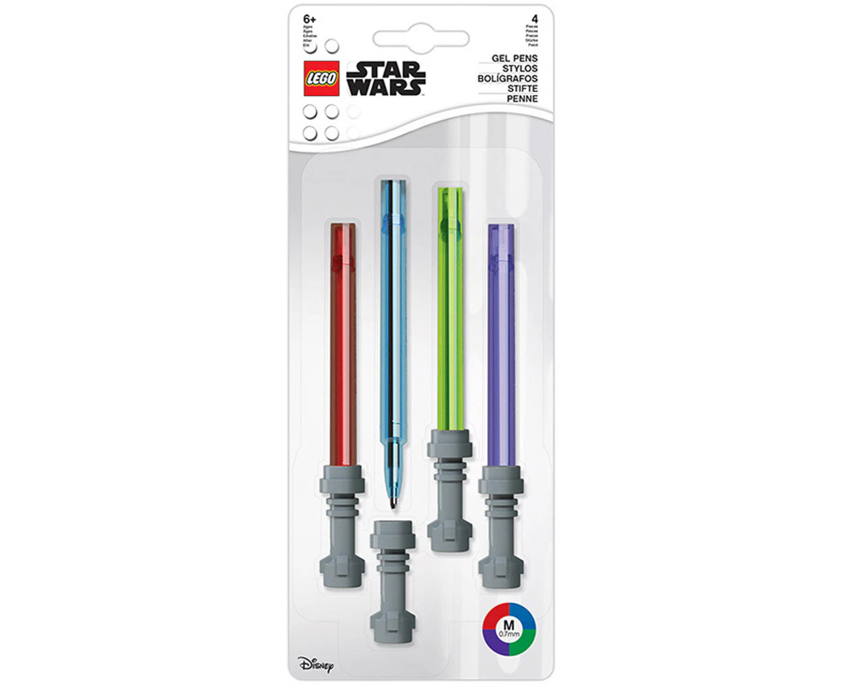 4PK Lego Disney Star Wars Lightsaber Gel Pen 0.7mm Point Kids Writing Ballpen 6+