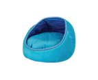 Cat Bed - Monaco Lounge Blue or Pink Fleece Couch Cave Plush Cushion - Blue Lounge