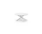 Outdoor Houston Outdoor 1.8M Round Aluminium Dining Table - Outdoor Tables - White Aluminium