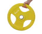 Everfit Weight Plates Standard 20kg Dumbbell Barbell Plate Weight Lifting Home Gym Yellow