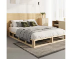 Oikiture Bed Frame Queen Size Wooden Bed Base Platform Cage-like Base