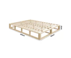 Oikiture Bed Frame Queen Size Wooden Bed Base Platform Cage-like Base