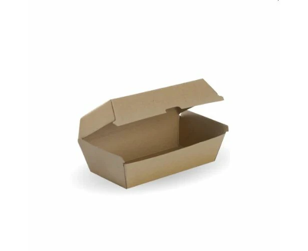 500 X Regular Kraft Brown Disposable Snack Boxes Bulk Takeaway Box