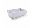 100 X White Disposable Catering Grazing Boxes Trays Clear Frame Lids - Medium - White