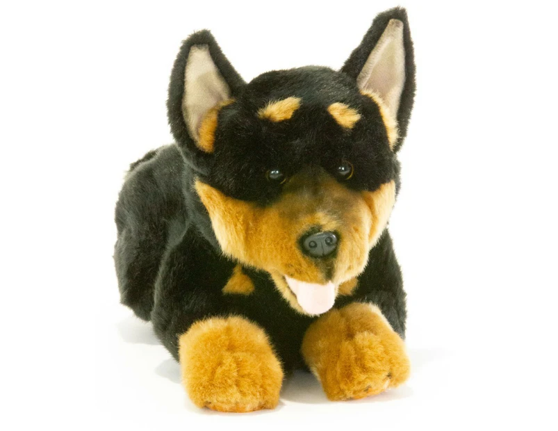 Bocchetta Plush Toys Gadget Black and Tan Australian Kelpie Dog Puppy