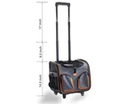 Pet Trolley Dog Cat Puppy Travel Wheeled Cart Portable Foldable Carrier Orange