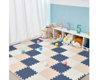 BabiesMart SoftSteps Play Mat Safe, Thick & Non-Slippery For Baby Playpen - Dark Blue + Cream + White