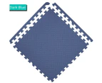 BabiesMart SoftSteps Play Mat Safe, Thick & Non-Slippery For Baby Playpen - Dark Blue + Grey + White