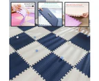 BabiesMart SoftSteps Play Mat Elite Interlocking 30x30 CM Foam Mats - Dark Blue + Cream + White