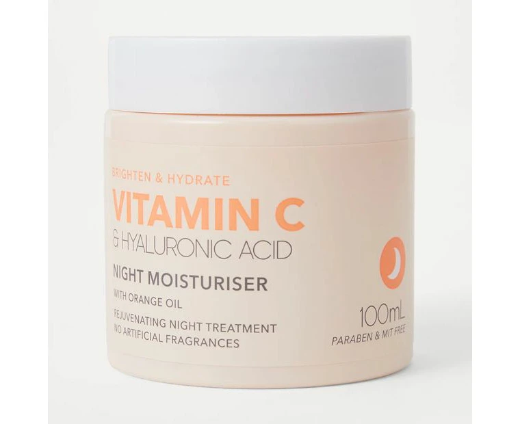 Vitamin C and Hyaluronic Acid Night Moisturiser 100ml - Anko