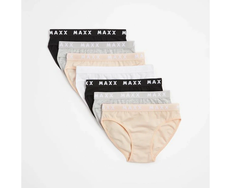 Girls Plain Brief 7 Pack - Maxx - Multi