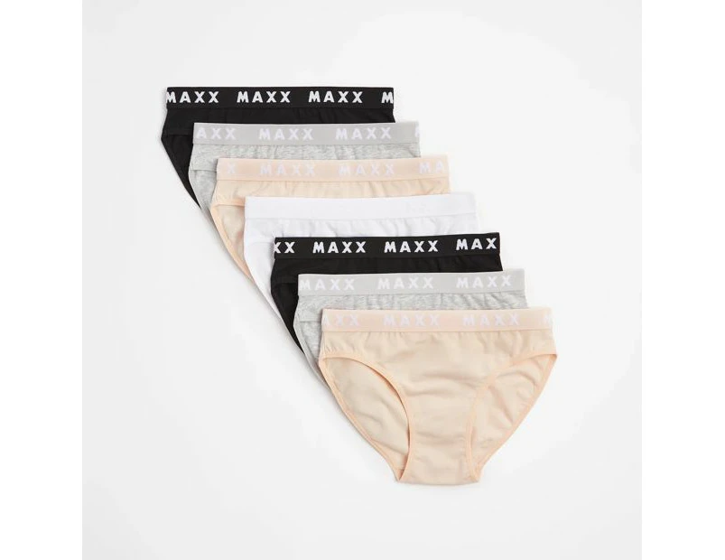 Girls Plain Brief 7 Pack - Maxx - Multi