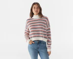 Tommy Jeans Women's Multi Plaited Sweater - Snow White/Multi