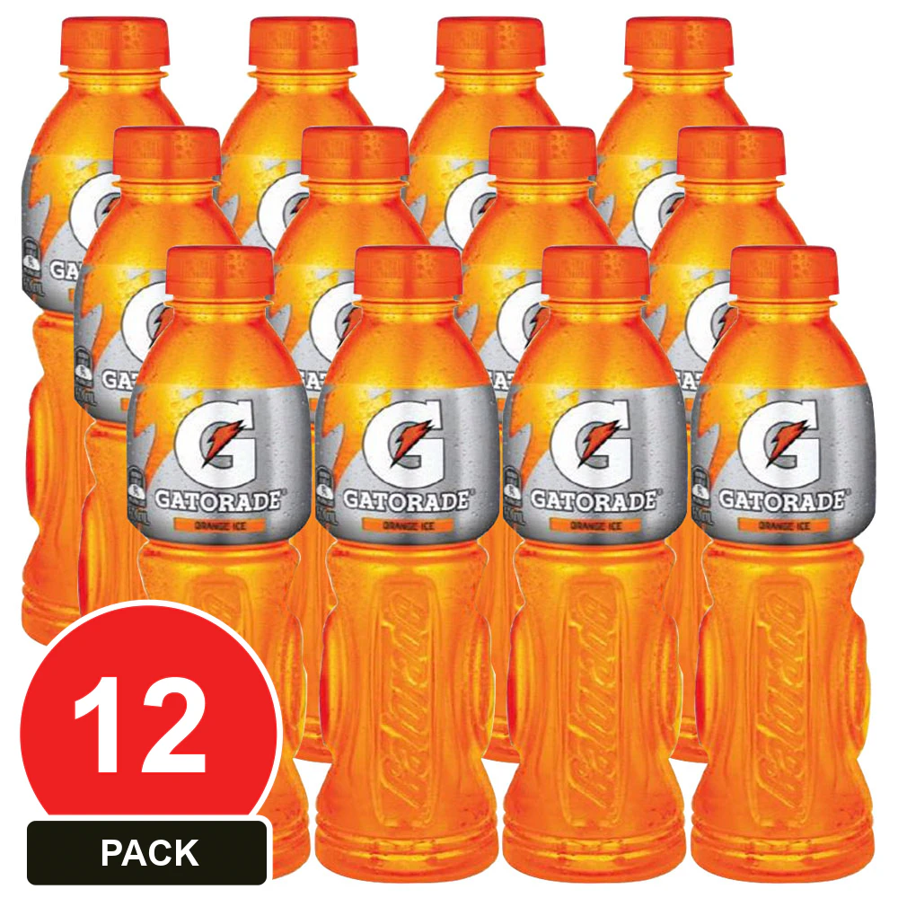 12 Pack, Gatorade 600ml Orange Ice