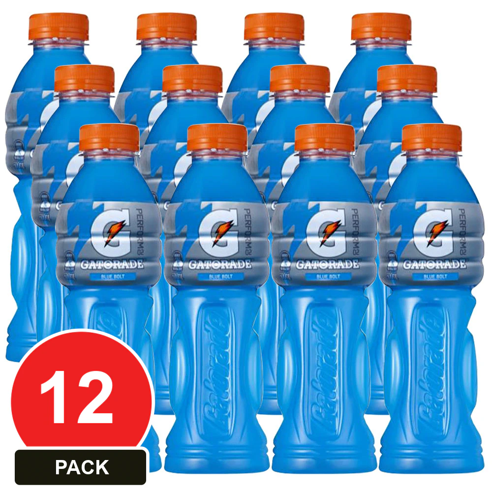 12 Pack, Gatorade 600ml Blue Bolt