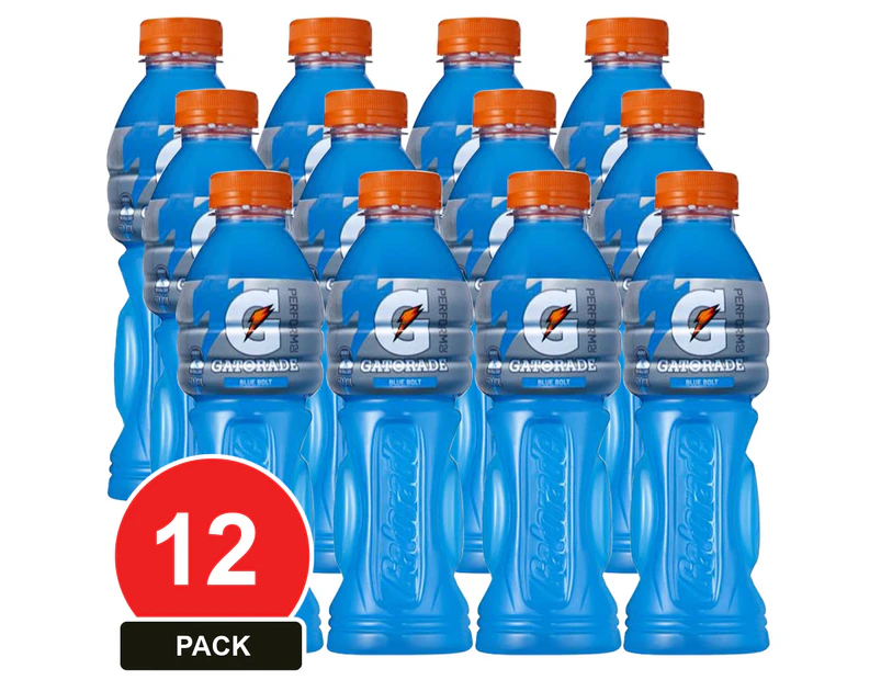 12 Pack, Gatorade 600ml Blue Bolt