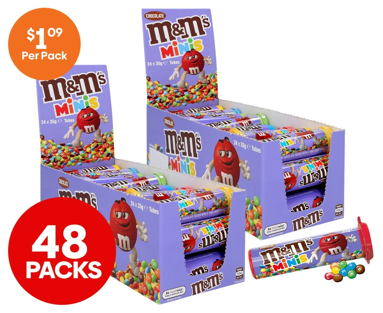 2 x 24pk M&M's Minis 35g