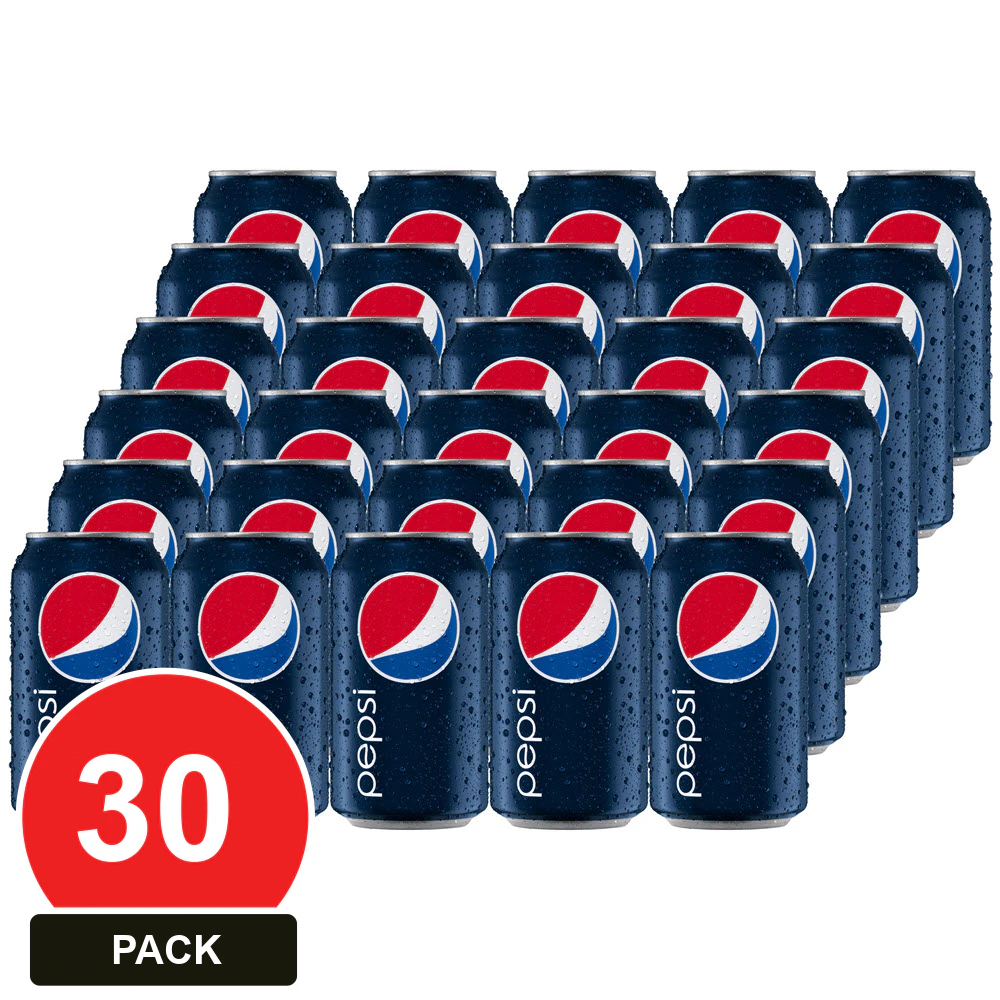 30 Pack, Schweppes 375ml Pepsi Cans 30pk