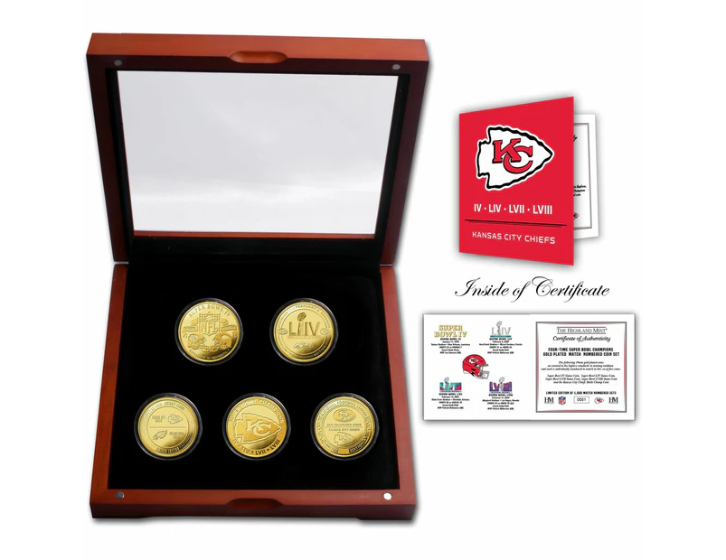 NFL Kansas City Chiefs Super Bowl Champions Gold Coin Set - Gold