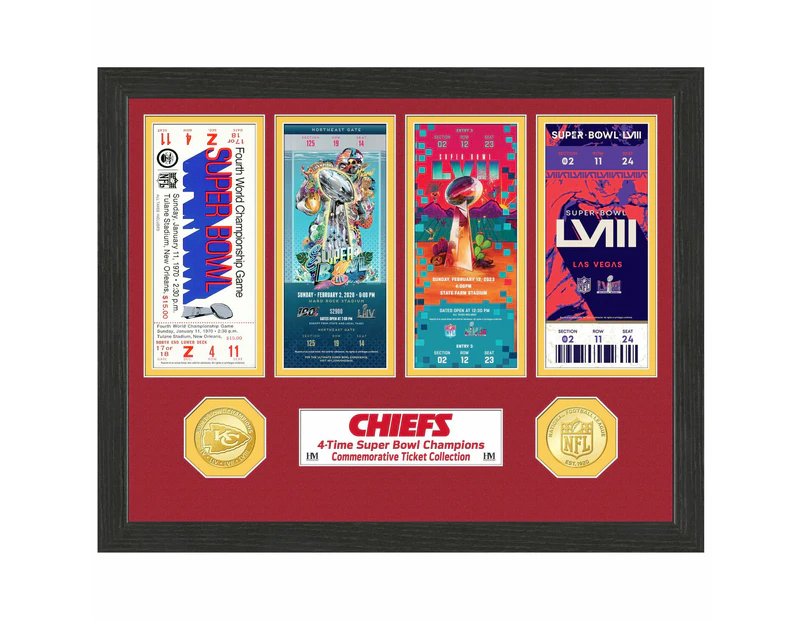 Kansas City Chiefs Super Bowl Championship Ticket Coin Frame - Multi