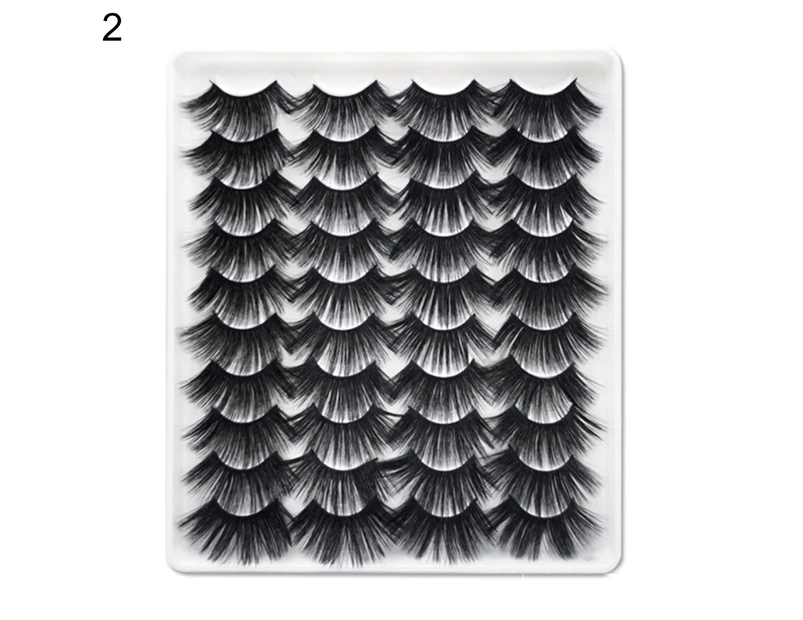 Gotofar 20 Pairs Long Thick Artificial 6D Eyelashes False Lash Extension Eye Makeup - 2