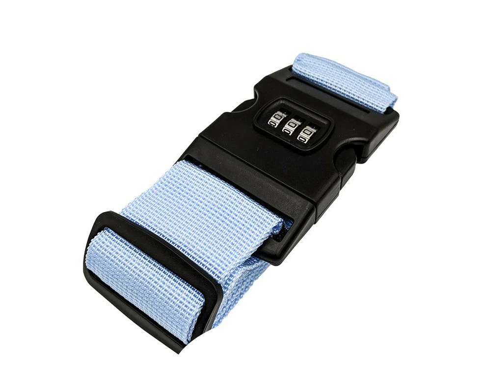 Luggage Strap Code Password Travel Suitcase Secure Lock Safe Nylon Packing Belt - Sky Blue