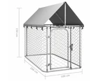 vidaXL Outdoor Dog Kennel with Roof 200x100x150 cm