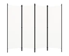 vidaXL 4-Panel Room Divider White 200x180 cm