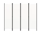 vidaXL 4-Panel Room Divider White 200x180 cm