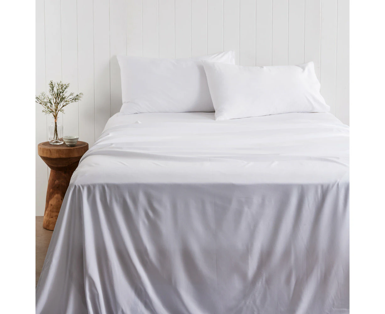 Adorn Living Bamboo Blend Sheet Set - White - Double