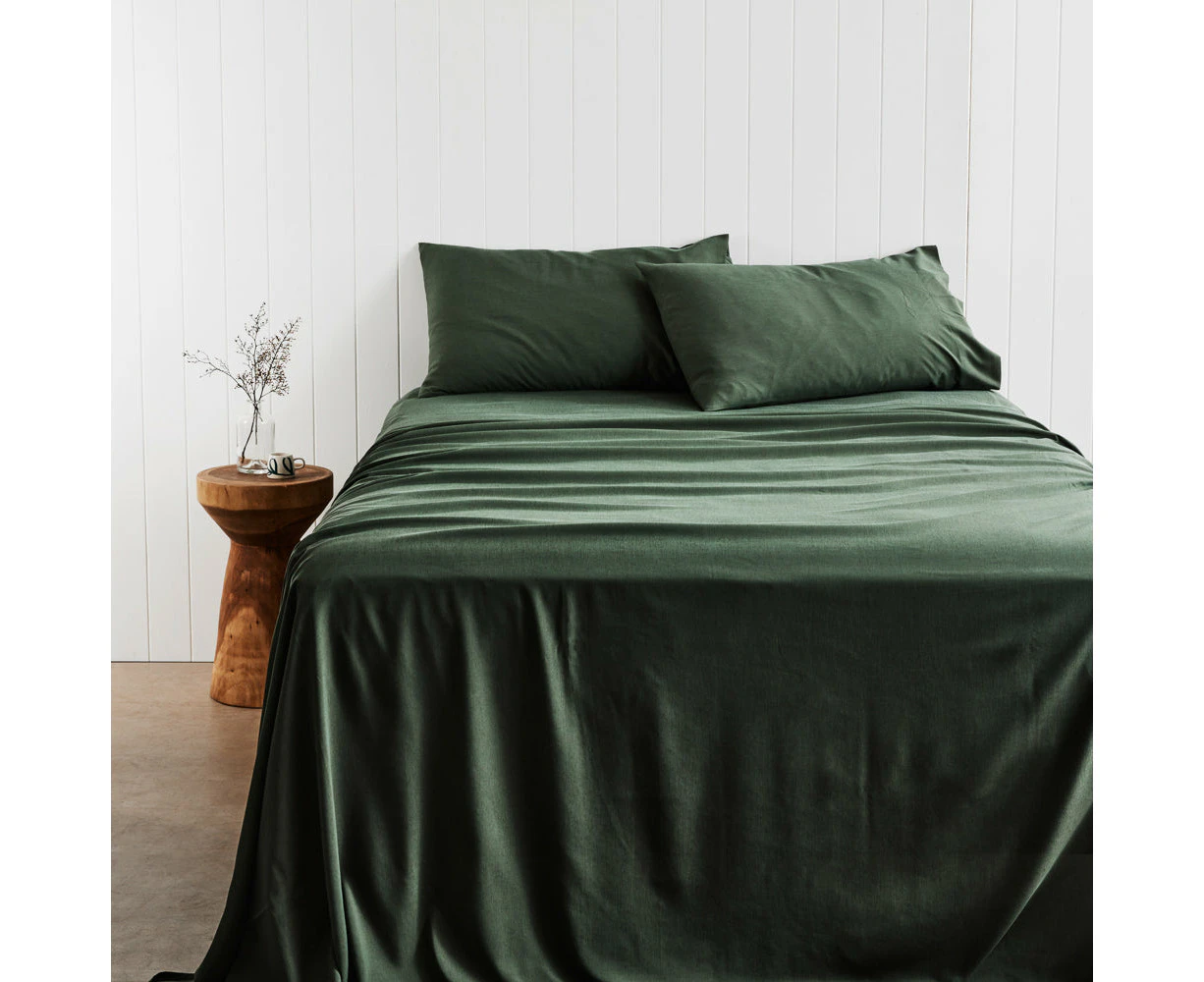 Adorn Living Bamboo Blend Sheet Set - Moss - Double