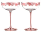 Set of 2 Maxwell & Williams 280mL Camilla Coupe Glasses - Pink/Rose Gold