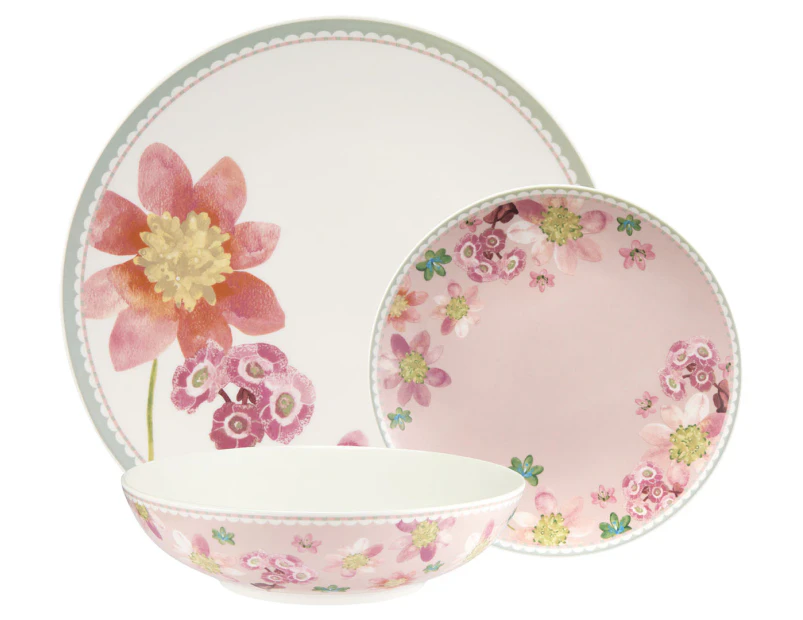 Maxwell & Williams 12-Piece Primula Coupe Dinner Set - Pink