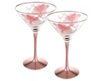 Set of 2 Maxwell & Williams 280mL Camilla Martini Glasses - Pink/Rose Gold