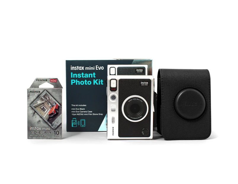 Fujifilm Instax Mini EVO Instant Photo Kit Bundle - Black