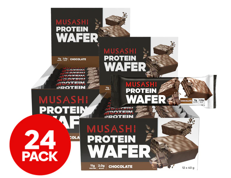 2 x 12pk Musashi Protein Wafer Chocolate Bar 40g