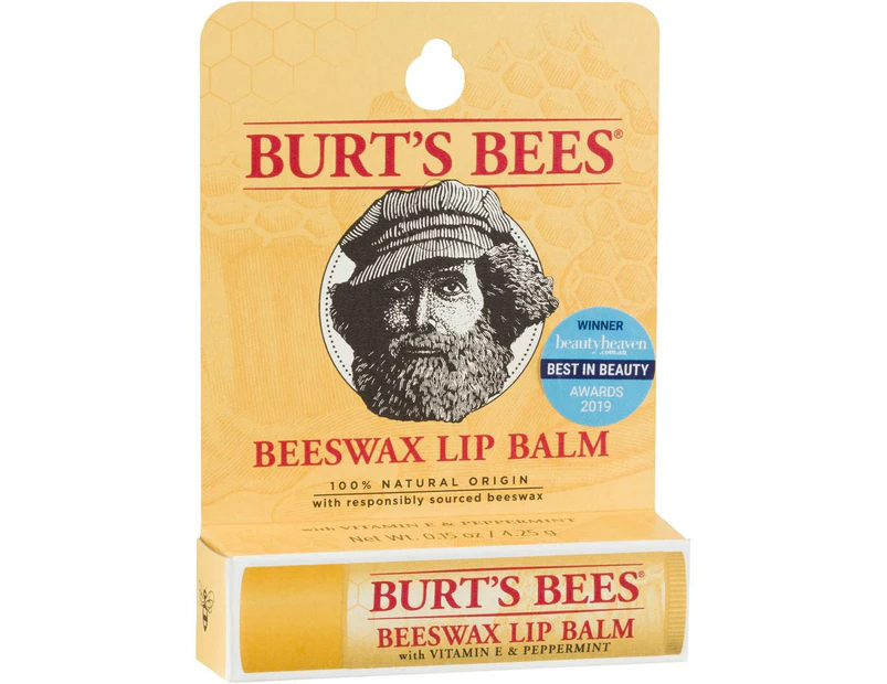 Burts Bees Moisturising Lip Balm Beeswax 4g Pack